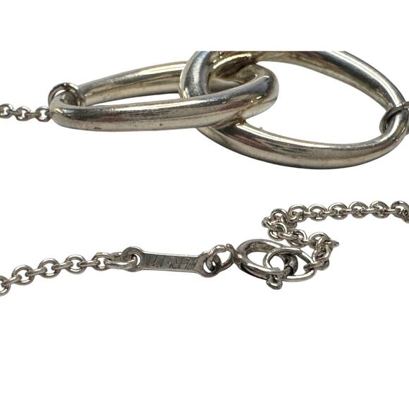 Tiffany and Co Elsa Peretti Large Double Loop Pendant Necklace 14" - Picture 7 of 15